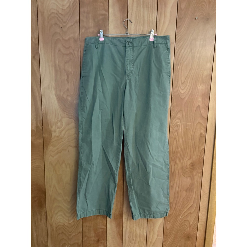 J.Crew Womens Olive Green Wide Leg Chino Pants Size 31 High Riseโ Cotton Twill